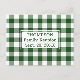 Postal De Invitación Fiesta de Reunión de la Familia Green White Buffal