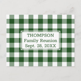 Postal De Invitación Fiesta de Reunión de la Familia Green White Buffal