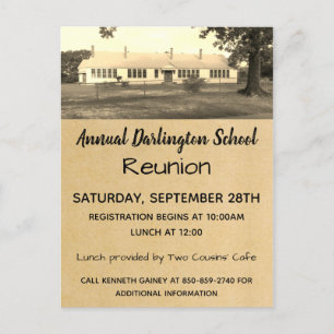 Postal De Invitación Fiesta de Reunión Familiar de Clase Antigua Retro