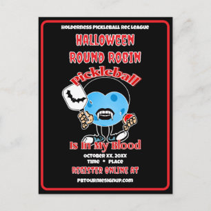 Postal De Invitación Fiesta de Round Robin de Pickleball Halloween Vamp