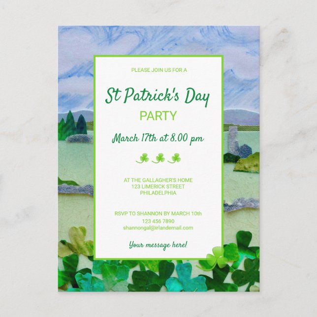 Postal De Invitación Fiesta de San Patricio (Anverso)
