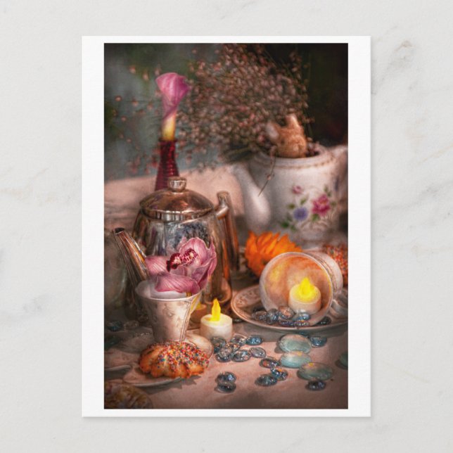 Postal De Invitación Fiesta de té - Me encantaría tomar un té (Anverso)