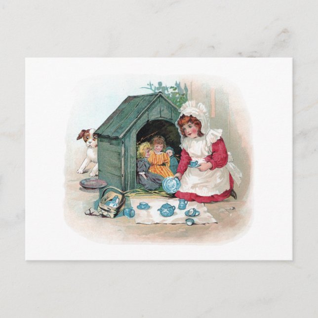 Postal De Invitación Fiesta de té victoriano en Doghouse (Anverso)