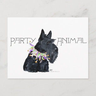 Postal De Invitación Fiesta de Terrier Escocés Animal de Fiesta