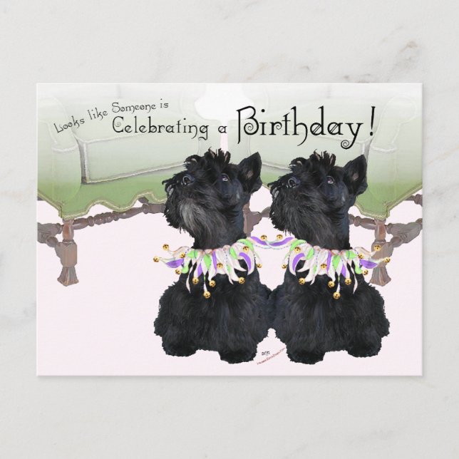 Postal De Invitación Fiesta de Terriers Escoceses Animal (Anverso)