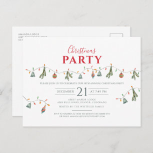Postal De Invitación Fiesta de vacaciones de los navidades Minimalista 