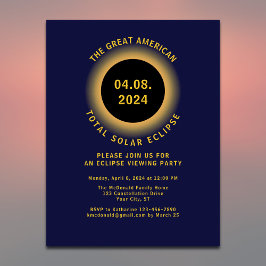 Postal De Invitación Fiesta de visualización de Eclipse solar total 202