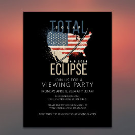 Postal De Invitación Fiesta de visualización total de Eclipse solar USA