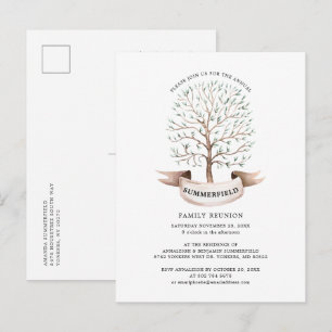Postal De Invitación Fiesta del Árbol Genealógico de Reunión Familiar