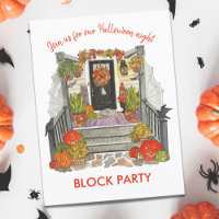 Fiesta del Bloque de Vecindad de Halloween festivo