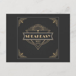 Postal De Invitación fiesta del Flapper Speakeasy de estilo Art Decó de