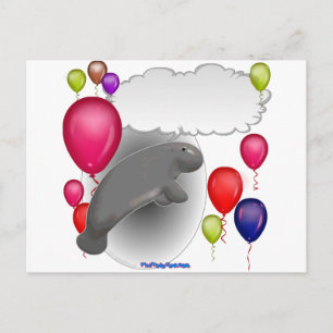 Postal De Invitación Fiesta del Manatee que habla