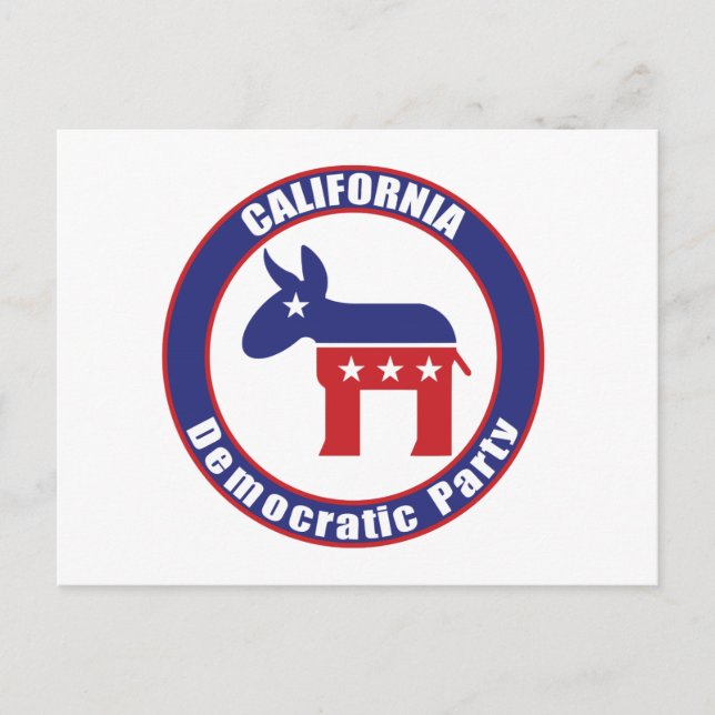 Postal De Invitación Fiesta Democrático de California (Anverso)