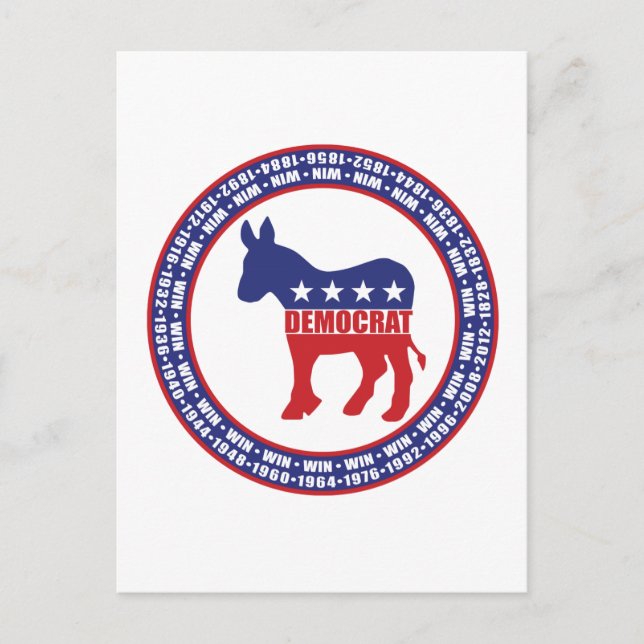 Postal De Invitación Fiesta democrático gana (Anverso)