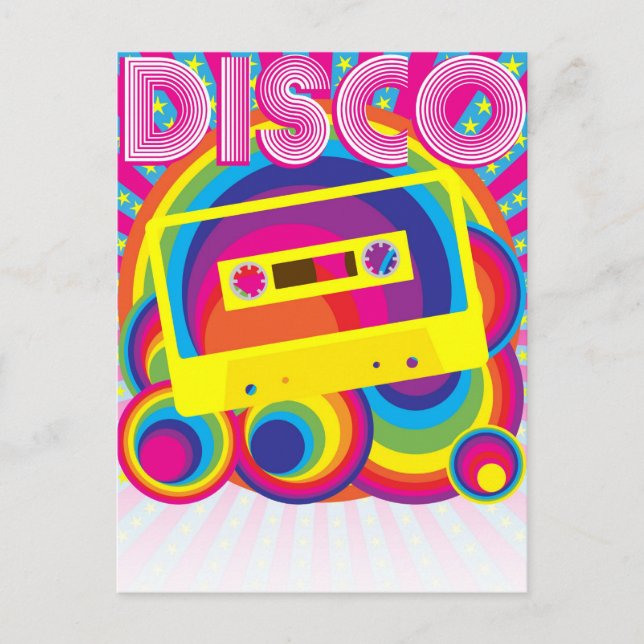 Postal De Invitación Fiesta Disco (Anverso)