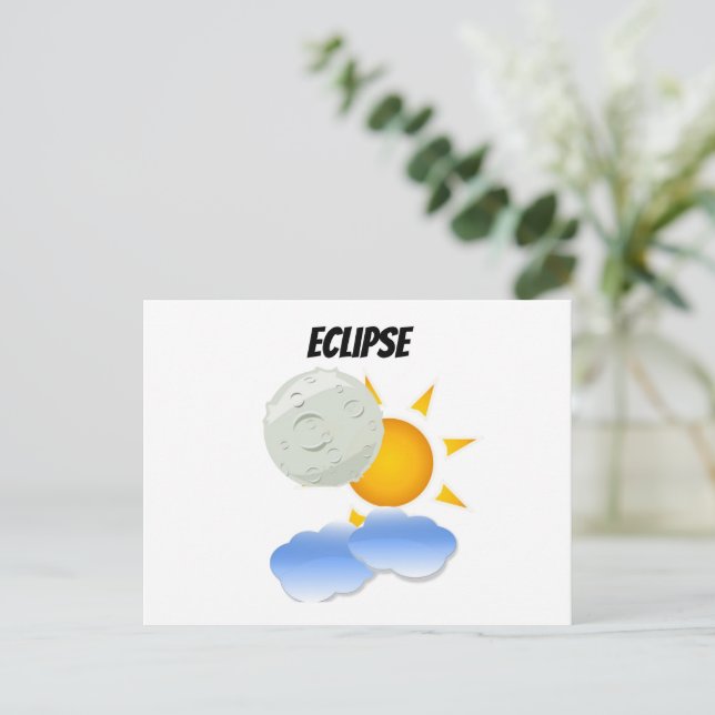 Postal De Invitación Fiesta Eclipse (Anverso de pie)