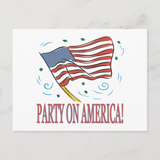 Postal De Invitación Fiesta En Estados Unidos (Anverso)