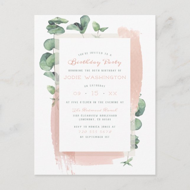 Postal De Invitación Fiesta especial de cumpleaños del cepillo pintado  (Anverso)