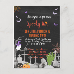 Postal De Invitación Fiesta especial de Halloween con diversión fantasm