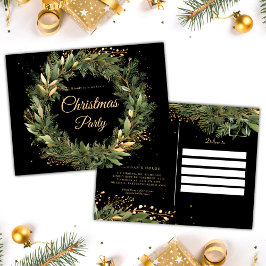 Postal De Invitación Fiesta festiva botánica elegante navidad