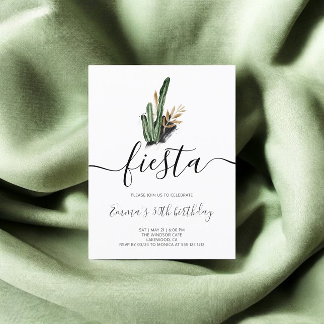 Postal De Invitación Fiesta Fiesta Cactus Mexicana Fiesta de Cumpleaños (Subido por el creador)