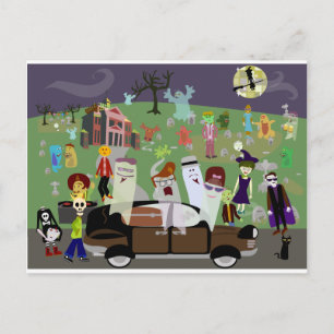 Postal De Invitación Fiesta frecuentado del cementerio de Halloween