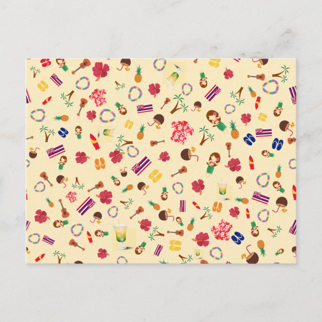 Postal De Invitación Fiesta Hula en Hawái (Anverso)