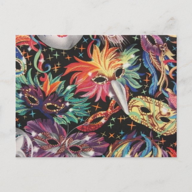 Postal De Invitación Fiesta Mardi Gras (Anverso)