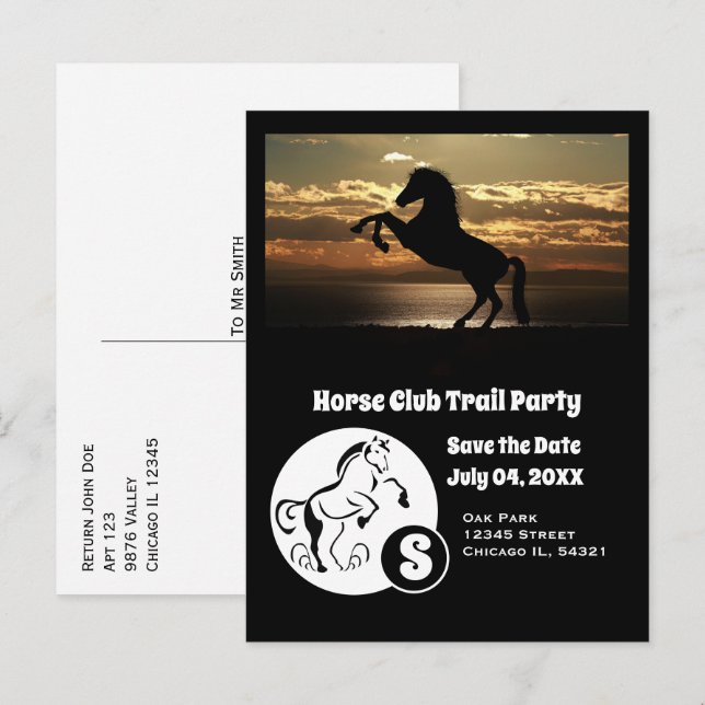Postal De Invitación Fiesta Monograma del sendero de los clubes de caba (Anverso / Reverso)