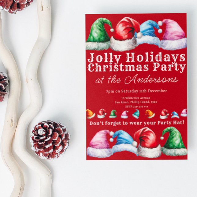 Postal De Invitación Fiesta navideña de Navidades rojos (Subido por el creador)