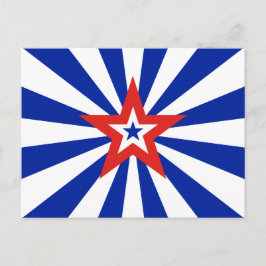 Postal De Invitación Fiesta Patriótico de American Blue Starburst