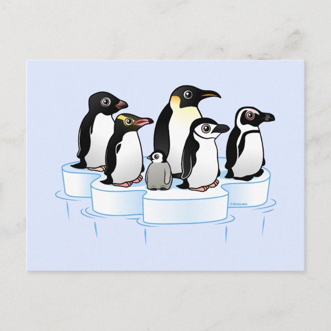 Postal De Invitación Fiesta Penguin (Anverso)