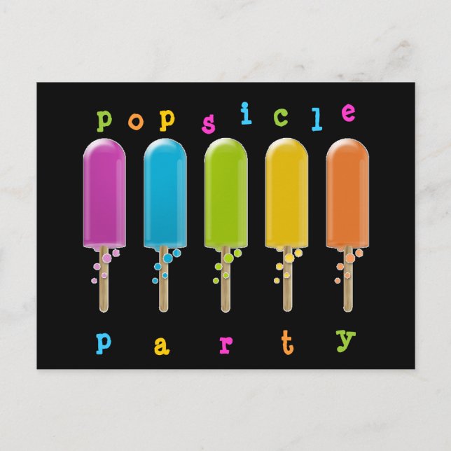 Postal De Invitación fiesta popsicle (Anverso)
