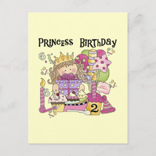 Postal De Invitación Fiesta Princesa 2ª camisetas de cumpleaños y regal