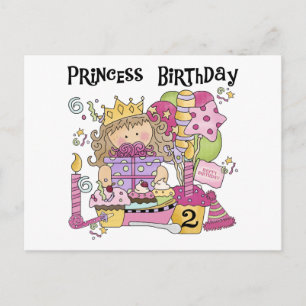 Postal De Invitación Fiesta Princesa 2ª camisetas de cumpleaños y regal
