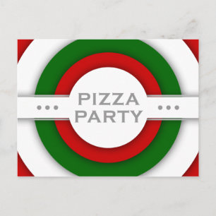 Postal De Invitación fiesta retro de la PIZZA