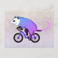 Fiesta Rosa Opossum Montando Una Bicicleta