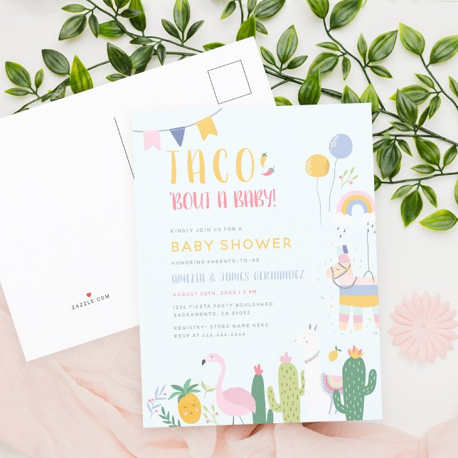 Postal De Invitación Fiesta Taco mexicano sobre ducha de pareja de bebé (Subido por el creador)
