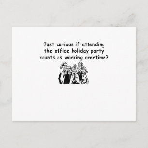 Postal De Invitación Fiestas en la oficina que trabajan en horas extras