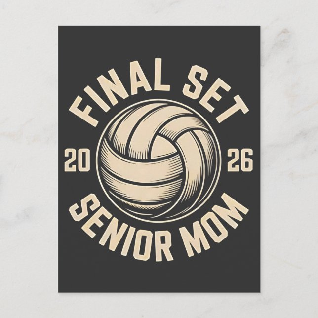 Postal De Invitación Final Set Senior Mom 2026 Graduation Volleyball (Anverso)