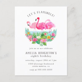 Postal De Invitación Flamingle Flamingo fiesta de cumpleaños