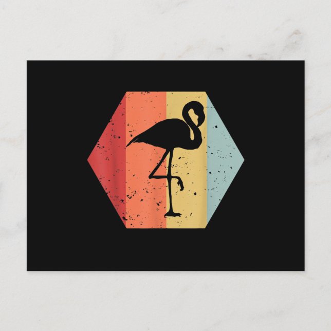 Postal De Invitación Flamingo de época retro | Cute Flamingo Lover (Anverso)