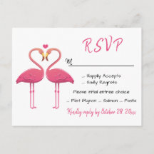 Flamingo Pink RSVP Boda Tropical Luau Beach