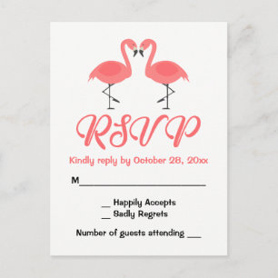 Postal De Invitación Flamingo rosa tropical Boda Luau Summer RSVP