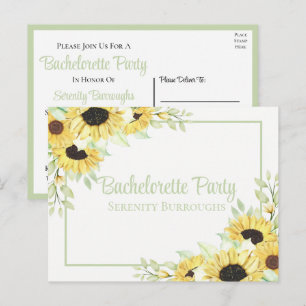 Postal De Invitación Flor de agua floral del país Sunflowers Bacheloret