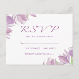 Postal De Invitación Flor de lavanda púrpura de color de agua RSVP flor