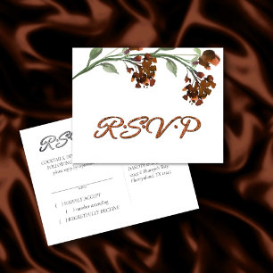 Postal De Invitación Flor salvaje   Respuesta bohemiana de Naranja de T