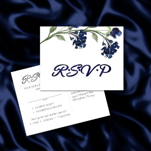 Postal De Invitación Flor salvaje   Respuesta clásica bohemiana entree