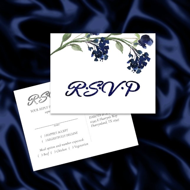 Postal De Invitación Flor salvaje | Respuesta clásica bohemiana entree (Subido por el creador)