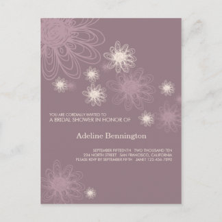 Postal De Invitación Flor Scribble Purple ・ Bridal Shower Inivive